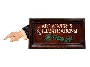 Art Adverts and Illustrations Hand Painted Sign