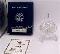 2012-W Uncirculated Silver Eagle, One Troy Oz