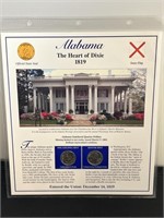 Alabama Quarter & Stamp Collection