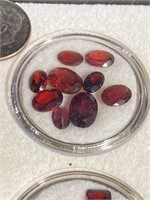 Cut stones Garnet colored