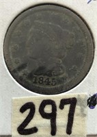 1845 Large One Cent