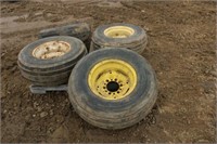 (3) Implement Tires 11L-15 (1) 5L-14SL, 6 Bolt Rim