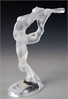 Lalique Crystal Nude Acrobat Sculpture w/ Box.