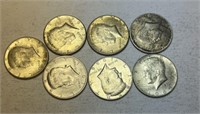 7 Kennedy Half Dollars 3 1964s