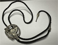Western Leather Necklace with Saddle Medallion