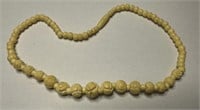 Hand Carved Bone Bead Necklace