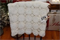 Beautiful, hand crocheted tablespread 90" x 108"