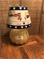 Americana Patriotic Candle Cover w/Candle