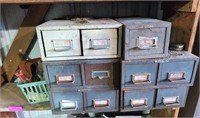 11 drawer metal file boxes, etc