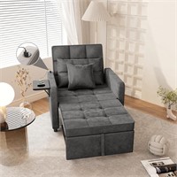 Sofa Bed Chair with Table & USB  3-in-1