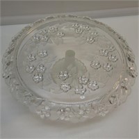 13-1/2"DIA MIKASA FROSTED CAKE PLATE. 4"TALL.