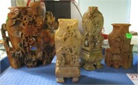4 SOAPSTONE CARVINGS