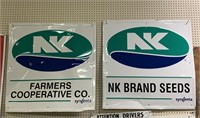 (2) Syngenta NK Brand Seeds Metal Signs