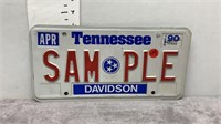 TENNESSEE SAMPLE LICENSE PLATE