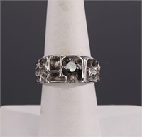 Modernist Sterling Silver Ring sz 8