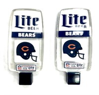 Two Lucite NFL Chicago Bears Lite Beer Taps