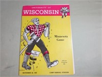 1952 WI Badgers Game Program -B