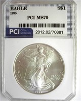 1995 Silver Eagle MS70 LISTS $1700