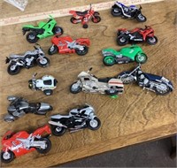 Group of toy motorcycles 12+ pcs