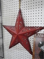 RED METAL ORNATE WALL STAR