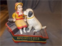 Speaking Dog Cast Iron Mechanical Bank