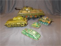 Collection of Stamped Metal Tanks and Army