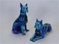 BELINI-ITALY DECORATED POTTERY DOGS