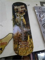 Large metal monster buck thermometer