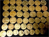 Lot of 47 France Centimes Coins 5, 10 & 20s