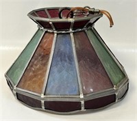 NICE VINTAGE STAIN GLASS HANGING LIGHT FIXTURE