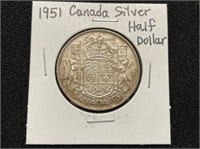 1951 Canada Silver Half Dollar