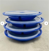 Decor Microsafe Segmented Plates w/lid Set of 4