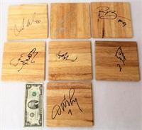 Autographed Basketball Court Wood Spurs Rockets