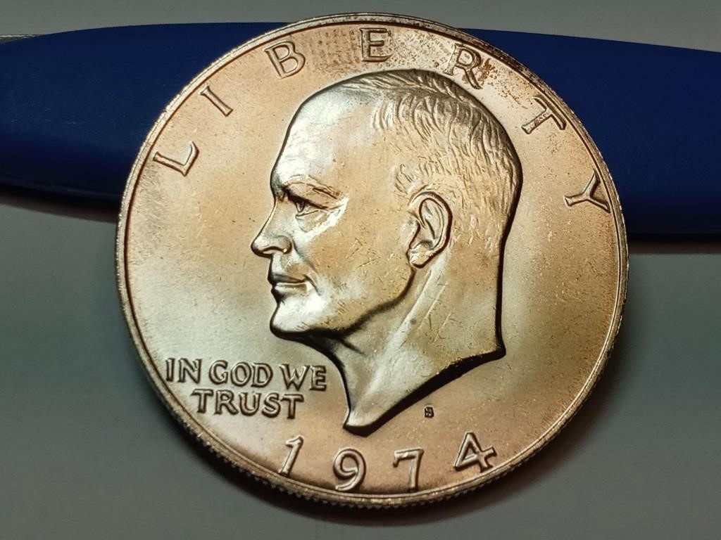 OF) UNC 1974 S silver Ike dollar