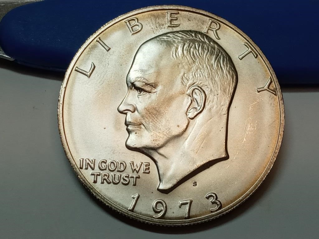 OF) UNC 1973 S silver Ike dollar