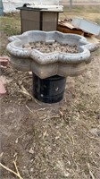 Large Heavy Concrete Planter / Bird Bath on A