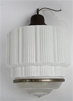 ART DECO MILK GLASS CHANDELIER