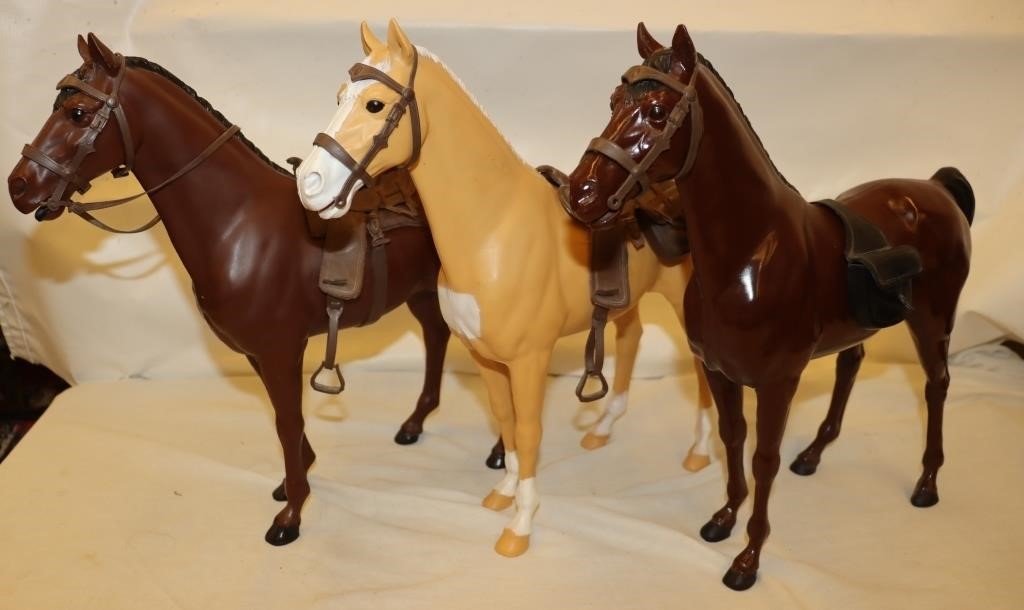 3 Vintage Marx Horses: 1 Johnny West Pancho Pony