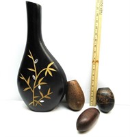 Wood Decor Vase WGourd Art