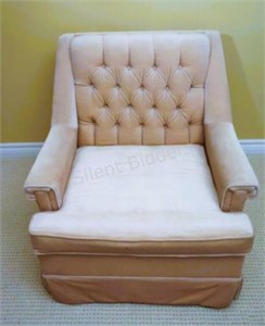 Mid Century Contemporary Tufted Back Arm Chair