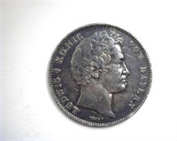 1842 1/2 Gulden XF Bavaria Germany