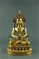 Chinese Fine Gilt Bronze Buddha Figure