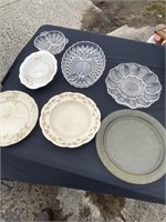 Old dishes, yellow depression plate