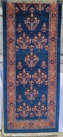 VINTAGE HAND KNOTTED WOOL RUNNER