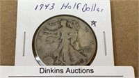 1943 standing liberty half dollar silver coin