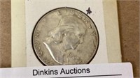 1962 Franklin half dollar silver coin