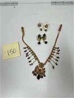 Vintage Ethnic Necklace & Earrings Jewelry