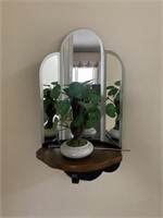 14" wall mirror with stand