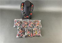 Colorful Glass Bead and Silver Accent Necklaces