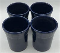 4 Ceramic Navy Blue Juice Glasses